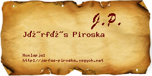 Járfás Piroska névjegykártya