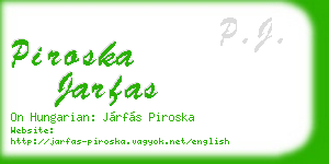 piroska jarfas business card